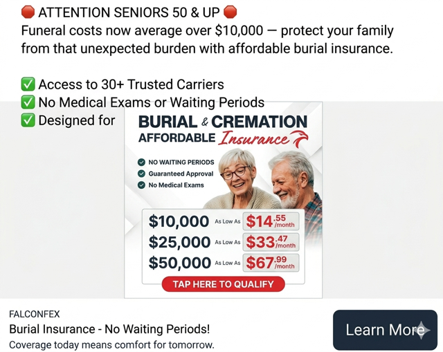 Falcon FEX Meta ad — Attention Seniors 50 & Up
